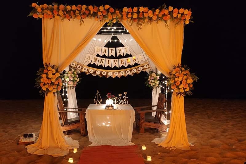 Best Candle Light Dinner Setups in Goa for Couples | Best Selling Setup at Calangute Goa