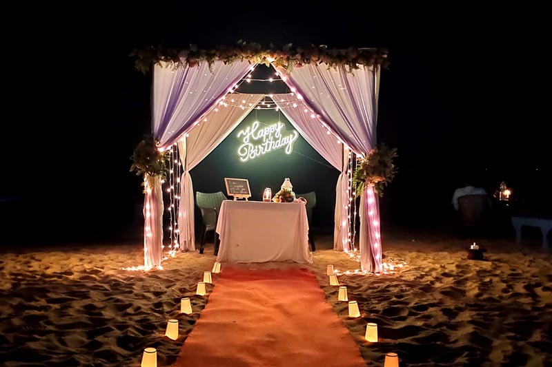 Best Candle Light Dinner Setups in Goa for Couples | Best Selling Setup at Calangute Goa