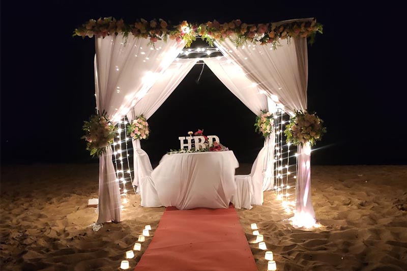 Best Candle Light Dinner Setups in Goa for Couples | Best Selling Setup at Calangute Goa