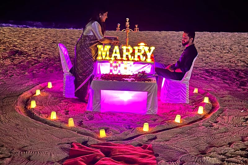 Best Candle Light Dinner Setups in Goa for Couples | Best Selling Setup at Calangute Goa