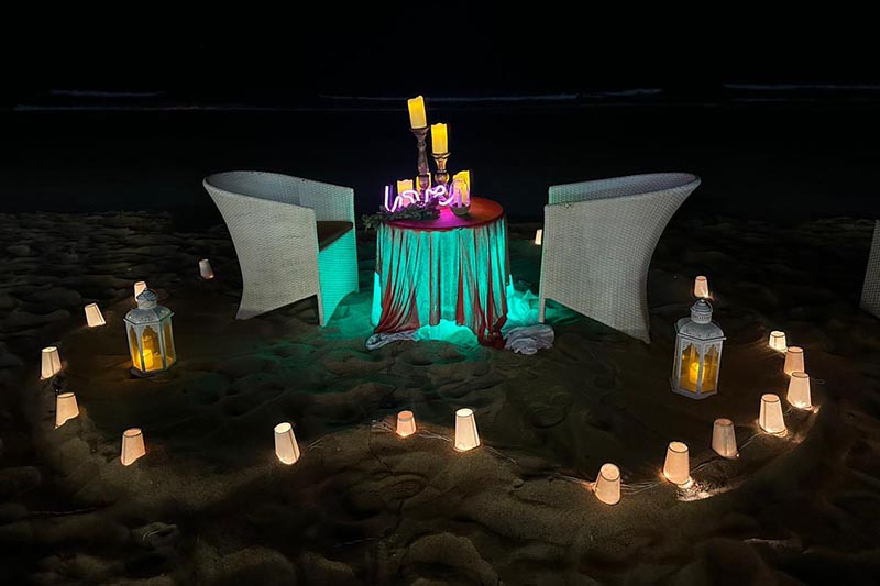 Best Candle Light Dinner Setups in Goa for Couples | Best Selling Setup at Calangute Goa