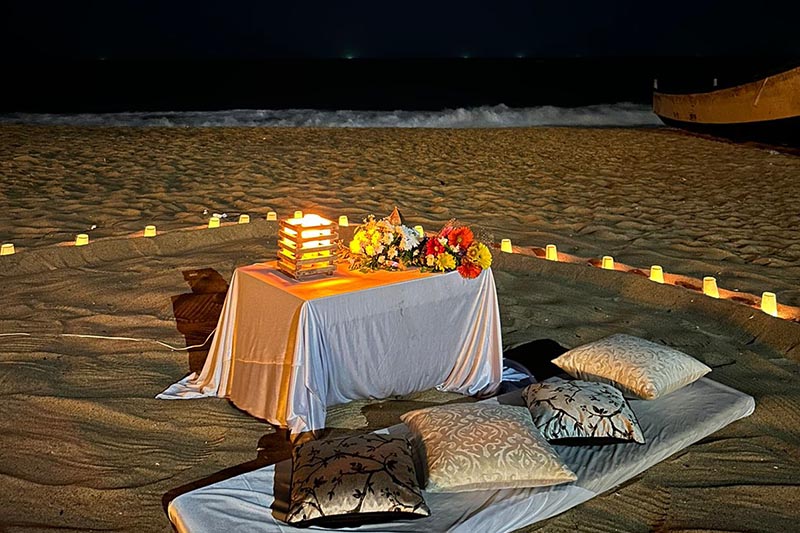 Best Candle Light Dinner Setups in Goa for Couples | Best Selling Setup at Calangute Goa