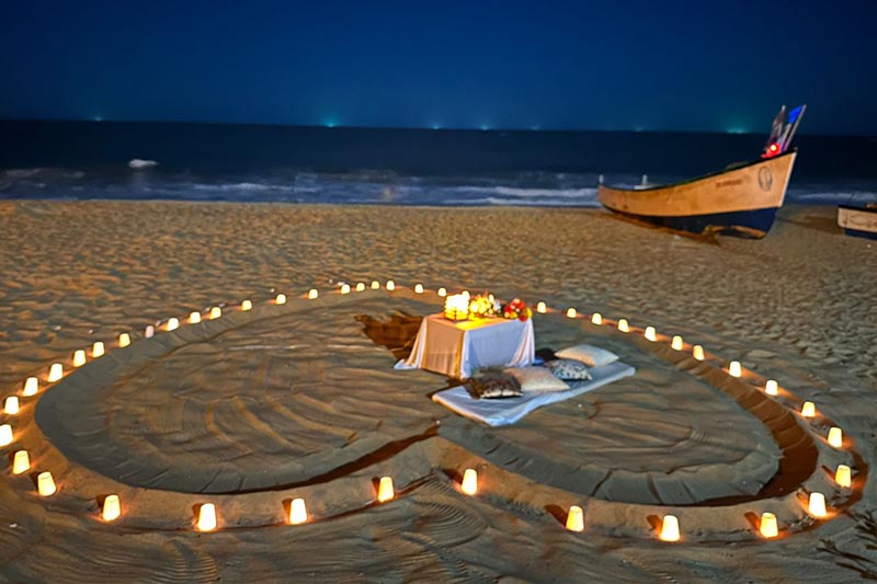 Best Candle Light Dinner Setups in Goa for Couples | Best Selling Setup at Calangute Goa