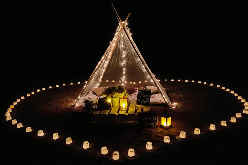 Best Candle Light Dinner Setups in Goa for Couples | Best Selling Setup at Calangute Goa