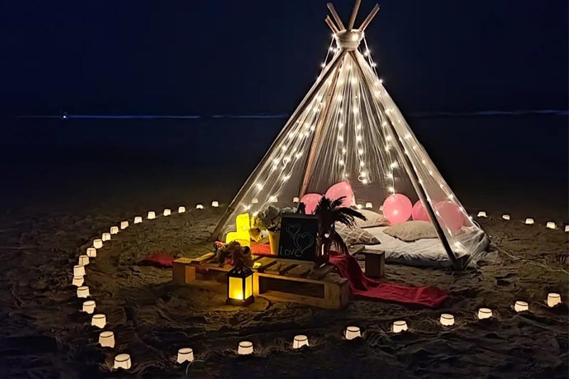 Best Candle Light Dinner Setups in Goa for Couples | Best Selling Setup at Calangute Goa